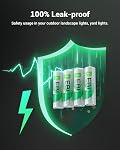 EBL 12-Pack 1300mAh Rechargeable AA Batteries, High Capacity Solar Batteries, 1.2V Pre-Charged for Outdoor & Home Devices, Fast Charging