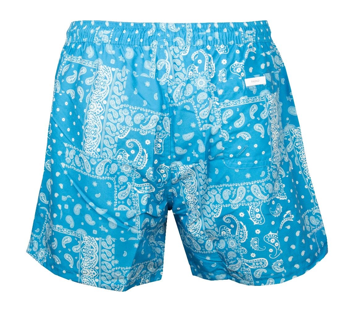 RAGNO Boxer Mare Uomo Costume Mare o Piscina Elastico in Vita e Coulisse a Vista Tasca Posteriore Chiusura a Strappo Art U825EB