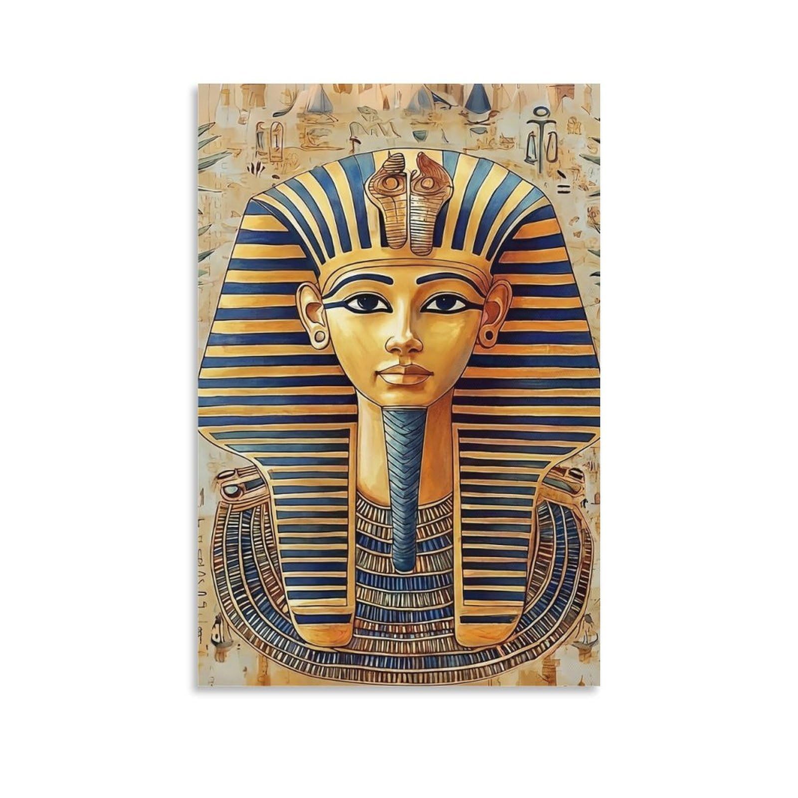 DHBANEIOK EgyptianPharaohMask Wall Decor Poster Canvas Prints Picture Modern Canvas Wall Art Picture Wall Hanging for Home Decorations 20x30inch(50x75cm)