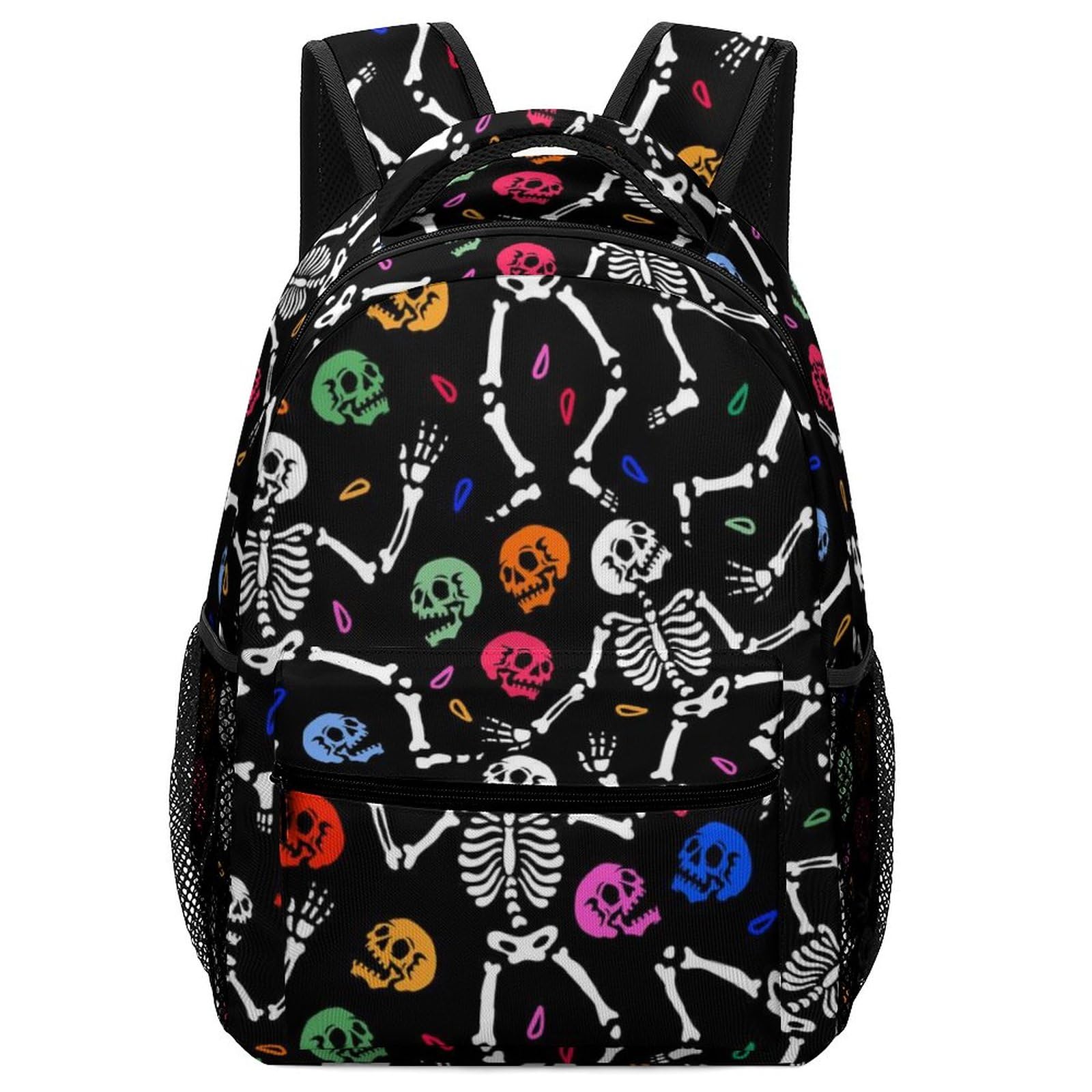 Yaxinduobao Unisex Color196 Travel Gifts Presents, Travel Laptop Backpack, Water Resistant College Bag, Computer Bag For Women Men Compatible With Funny Dancing Skull Skeleton