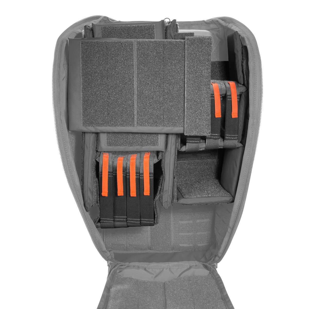 Tasmanian Tiger TT Modular Tele Insert – wyściełana wkładka teleobiektywu do plecaków, organizer na sprzęt fotograficzny z regulowanymi przegródkami na obiektywy, szary tytanowy