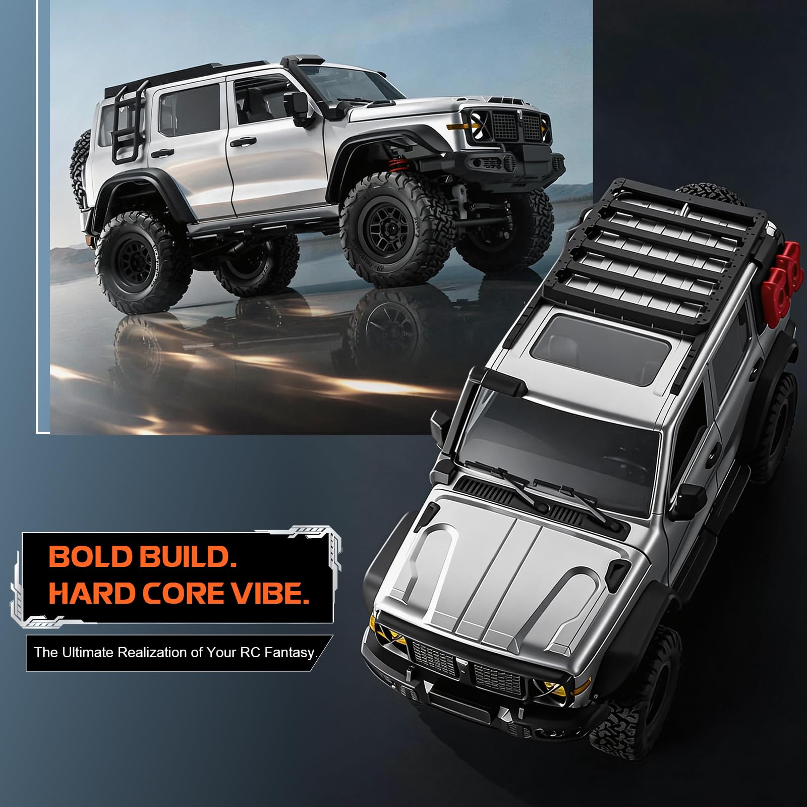 ARRIS 1/12 RC Crawler, MN-300 Off-Road Truck, 4x4 RC Rock Crawler (arancione)