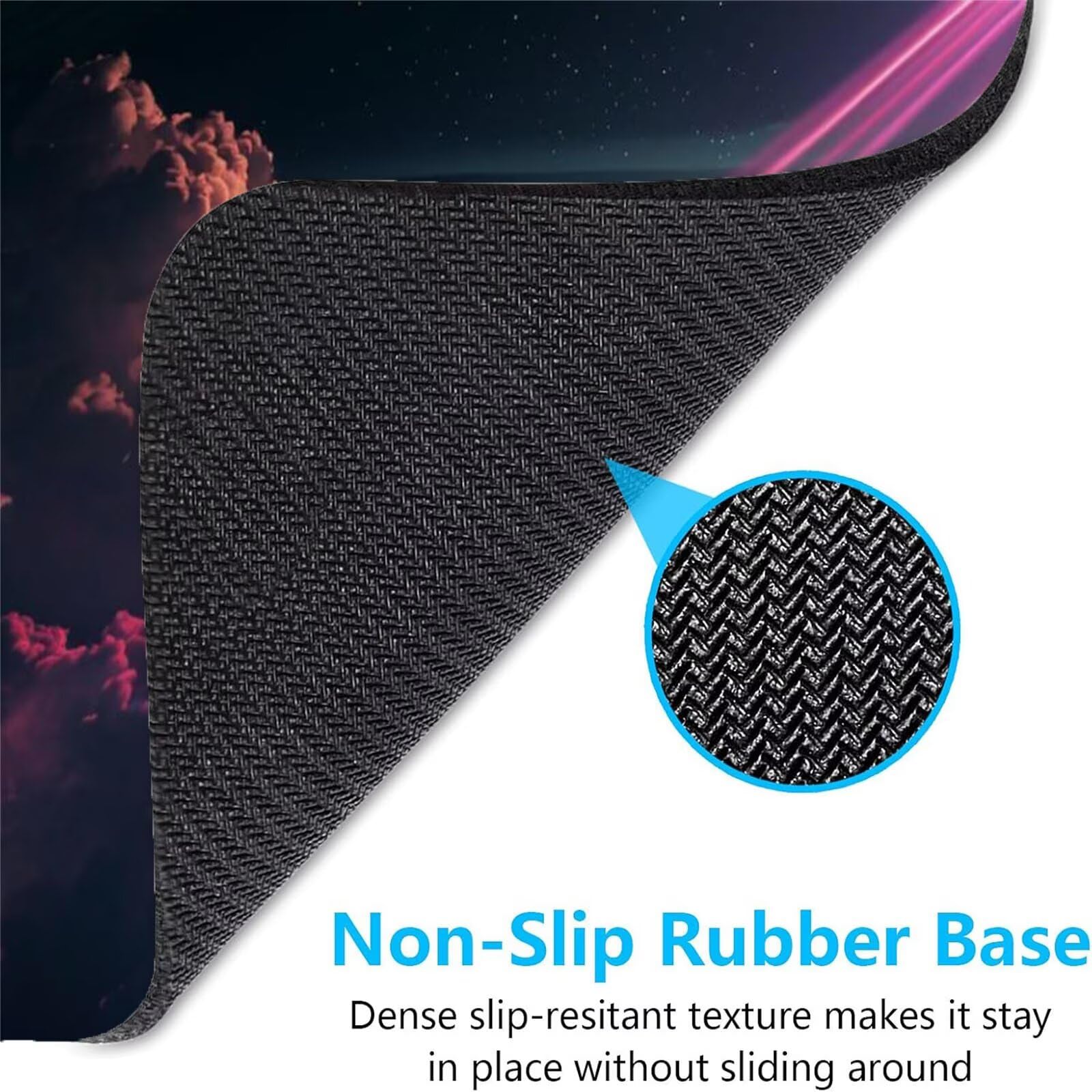 Alfombrilla Ratón Nube Alfombrilla Ratón Gaming XXL 1200x600x3mm Accesorios Escritorio,Antideslizante Mousepad Púrpura Tapete Escritorio Infantil,para Alfombrilla Pc Teclado Ratón J700