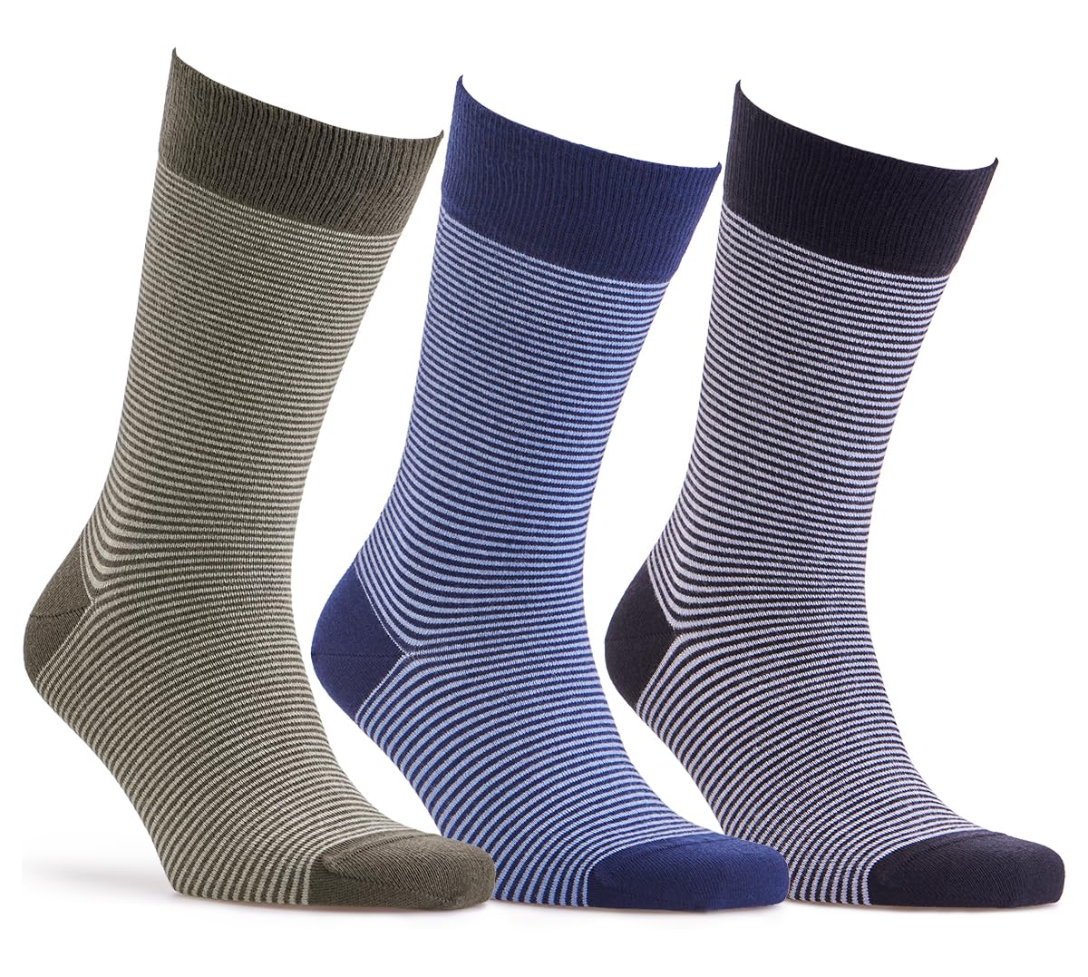 Cosyfeet Men's Mixed Stripes Extra Roomy Patterned Socks - L