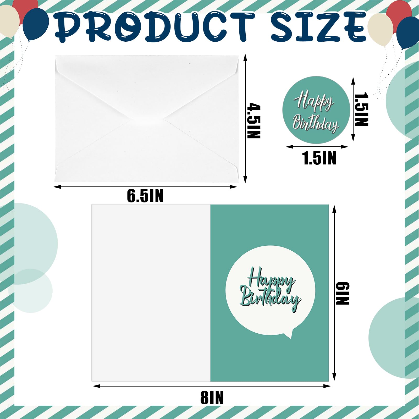 Harloon 200 Pack happy Birthday Card Assorted Bulk with Blank Envelopes and Stickers 4 x 6 Inches Greeting Cards Blank Happy Birthday Cards for Men Women Adults Kids, 20 Styles(Elegant Style)