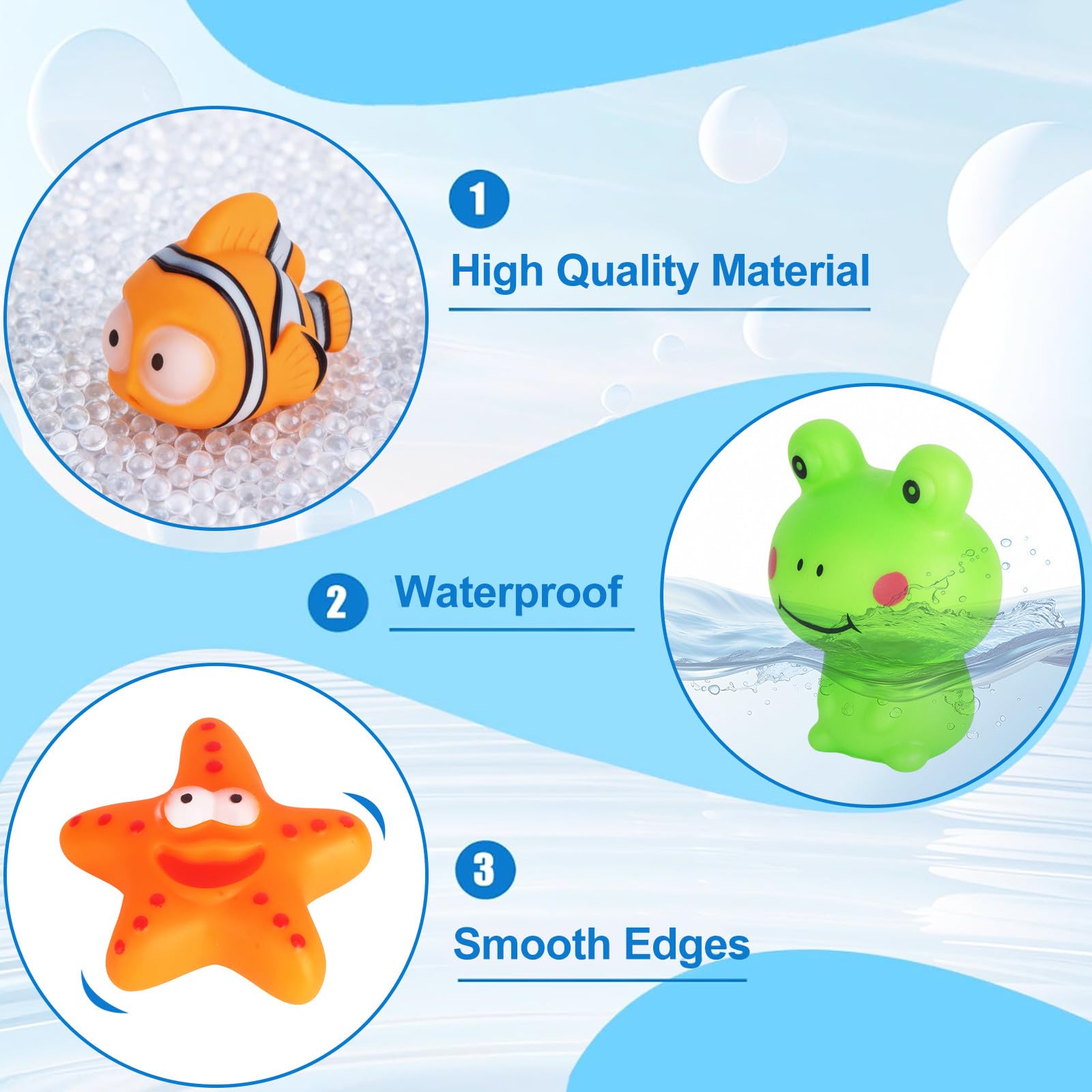 No Hole Mould Free Baby Bath Toys for 1+ Year Old 6Pack Toddler Bath Toys for Babies, Sea Animal Swimming Pool Toy Kids Water Play Toy for Boys Girls — view 7