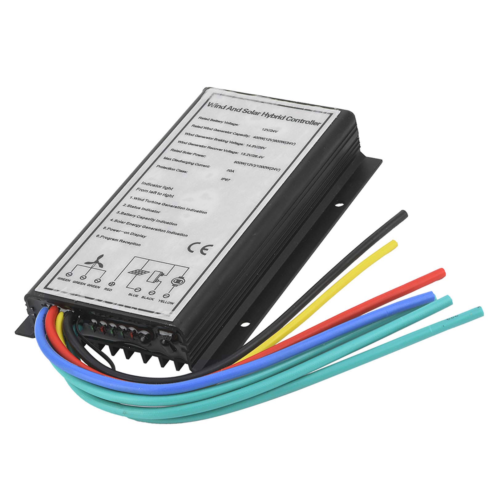 Viento y Solar Controlador Híbrido, Generador de Carga Híbrido Eólico Solar Controlador Solar, Regulador de Generador de Carga Híbrido de Energía de 500/1000W, para Turbinas Eólicas y Paneles Solares