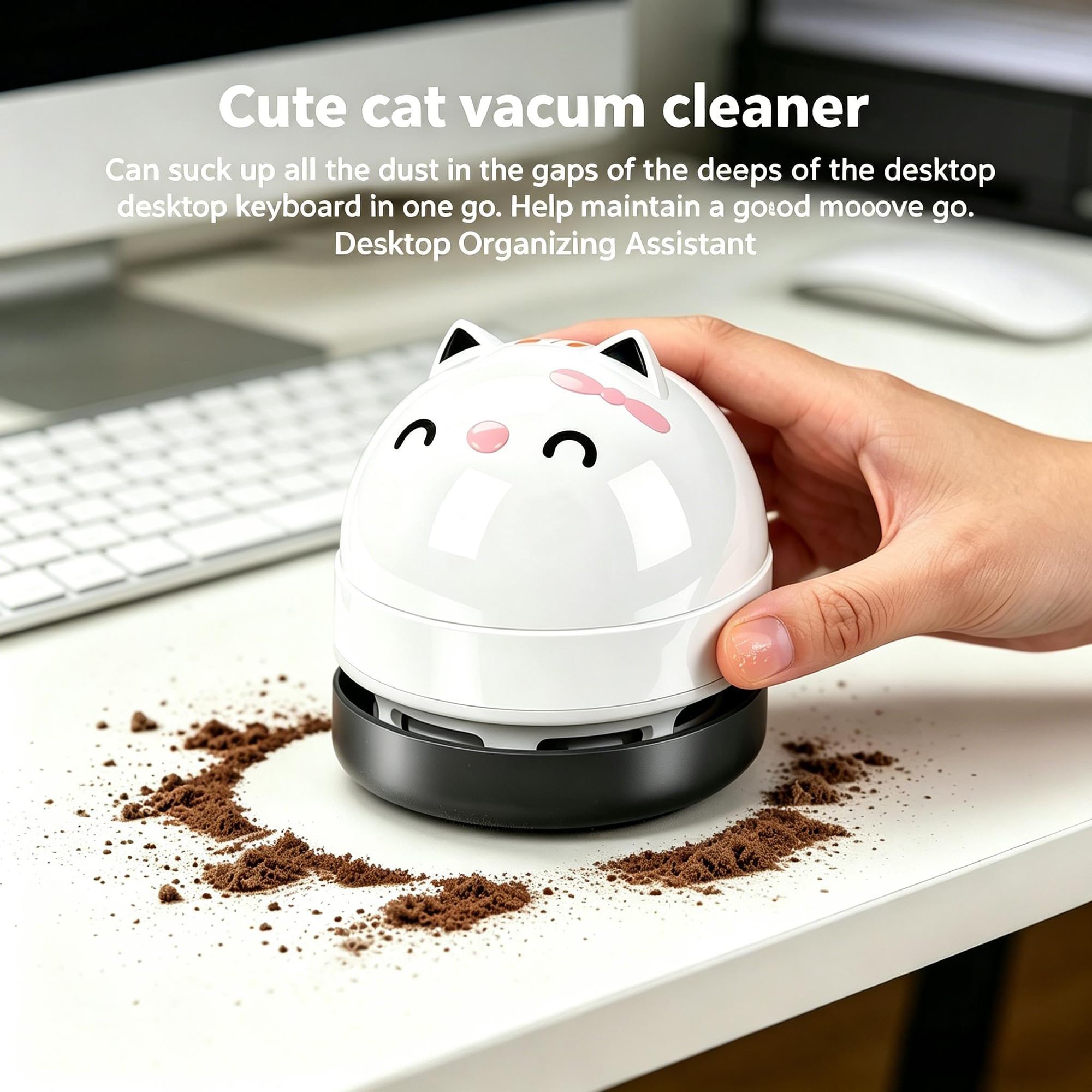 YUNYILAN Mini aspirapolvere da desktop, mini aspirapolvere portatile USB per scrivania, mini aspirapolvere da scrivania per la pulizia di gomme, briciole, pianoforte, computer, tastiera e auto
