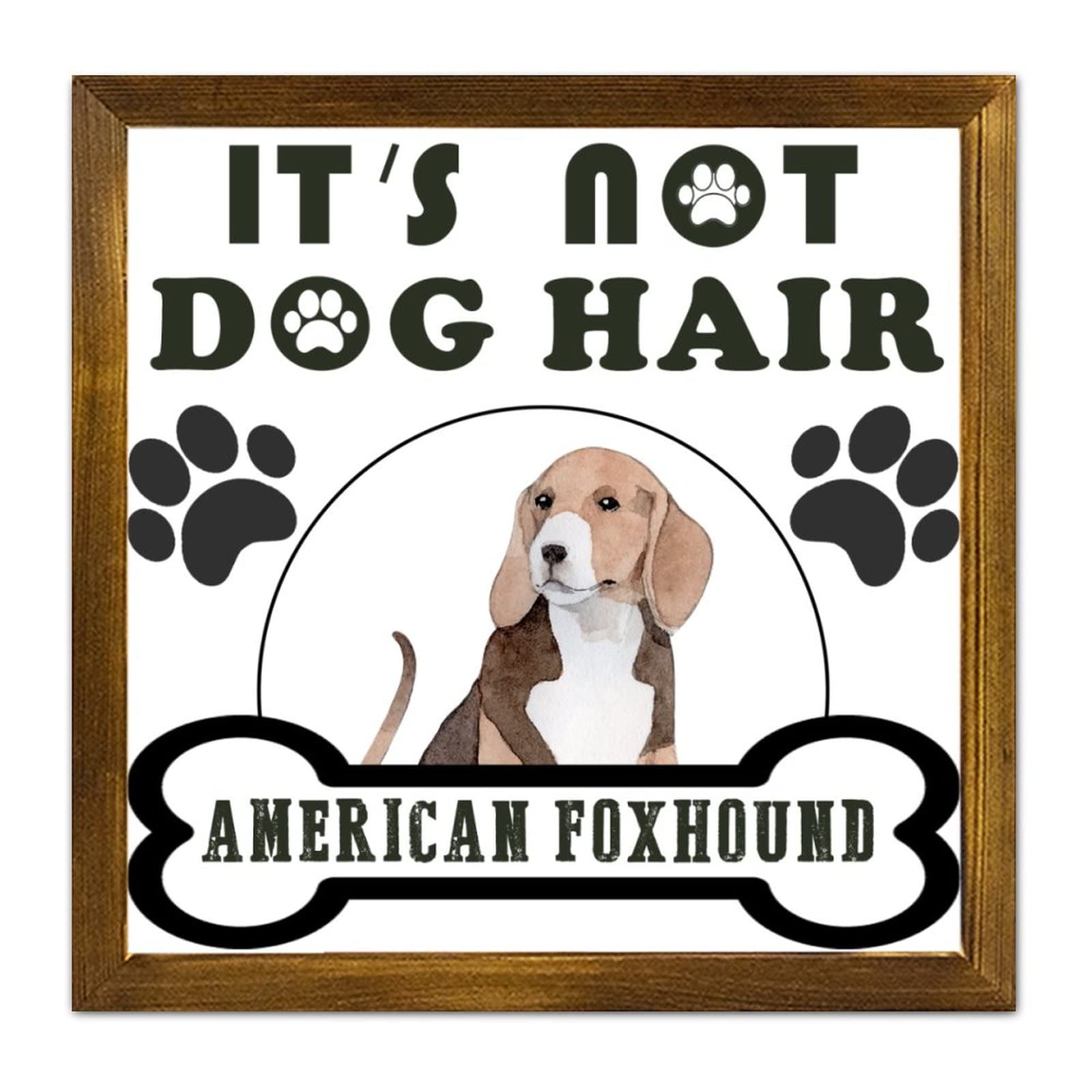 Cadre en bois American Foxhound 30x30 cm pour décoration de salon