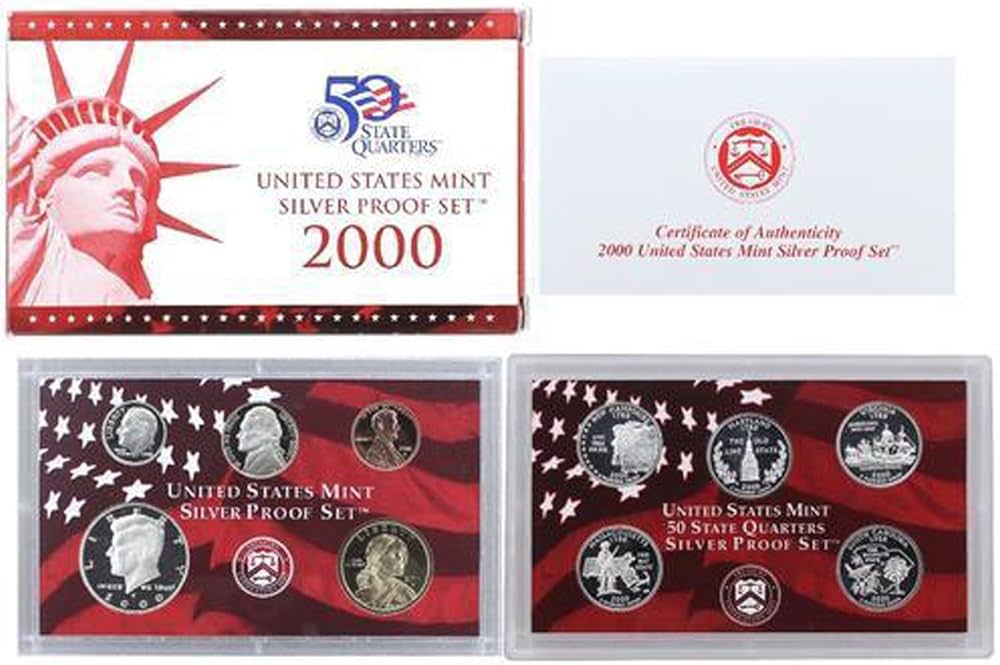 コレクション 2000 Sterling Silver Proof Coin Set 2000 S US Mint Proof Set Original Government Packaging at