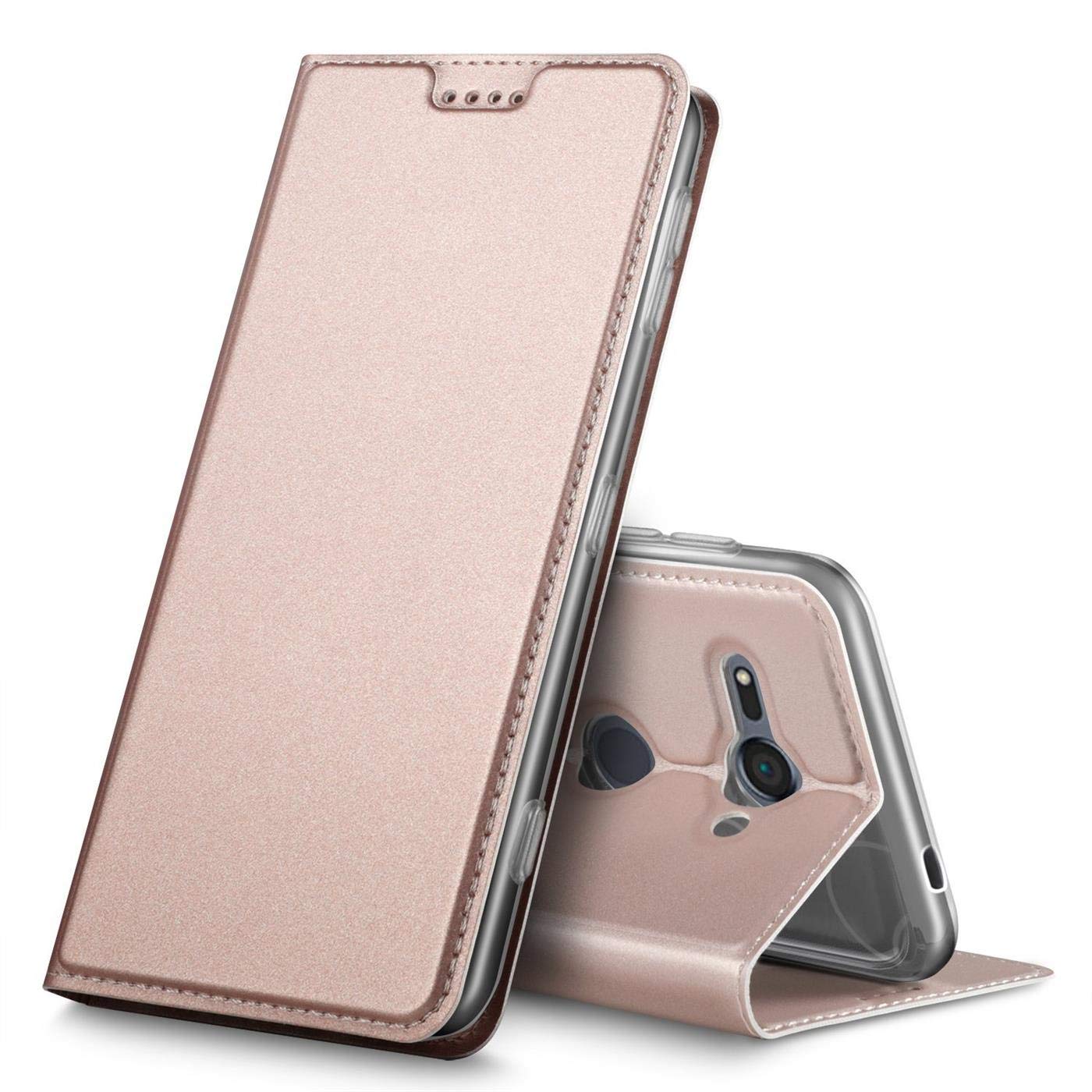 Verco Case compatible with Sony Xperia XZ2 Compact, Flip Wallet Cover with Magnetic Closure for Xperia XZ2 Compact Phone Case