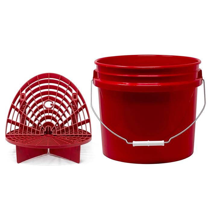Buy Detailmate Red Bucket Set 3.5 Gal (12 L) + Grit Guard / Dirt