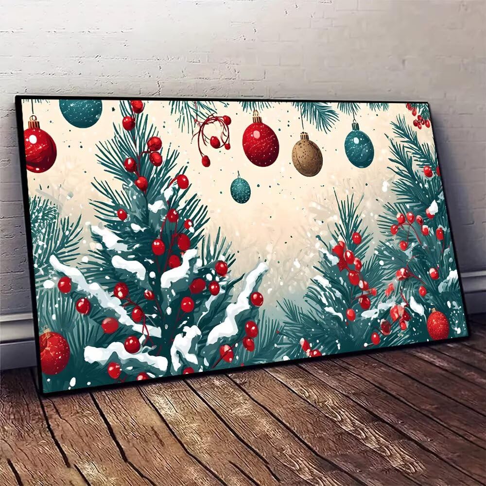 Zestaw do malowania po numerach, dla dorosłych, obraz olejny na płótnie, choinka z 3 pędzlami i farbą akrylową, zestaw do malowania 60 x 120 cm, dla dzieci i dorosłych, początkujących, DIY, prezent