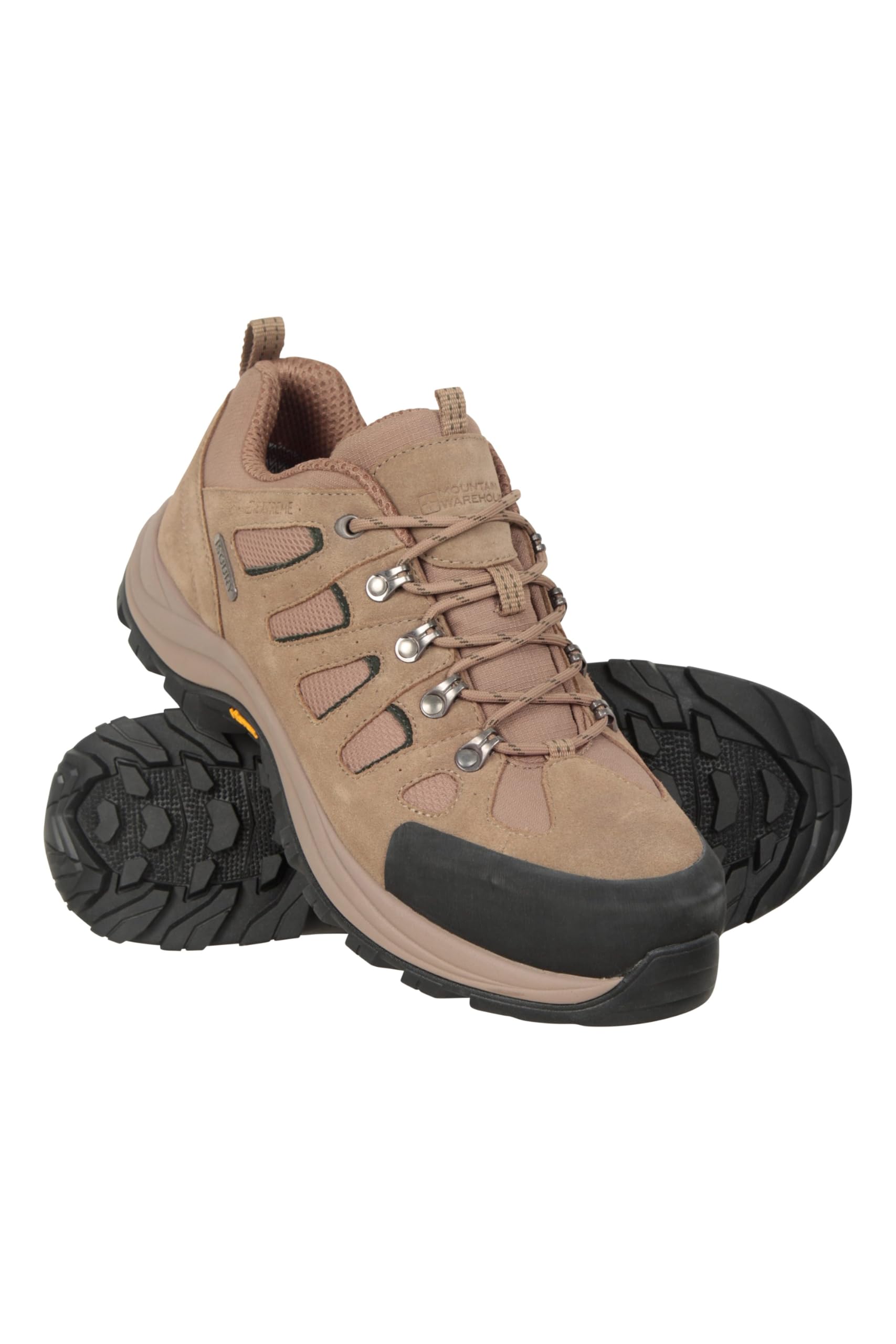 Mountain Warehouse Vertex Mens Extreme Vibram Shoes IsoDry, Vibram Sole,  Suede Mesh Upper, Deep lugs Best for Walking, Hiking, Outdoors