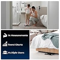 Vista 3 de COUNTO - Báscula inteligente - Escala digital que mide los parámetros corporales Dispositivo inteligente de medición de grasa corporal Bluetooth