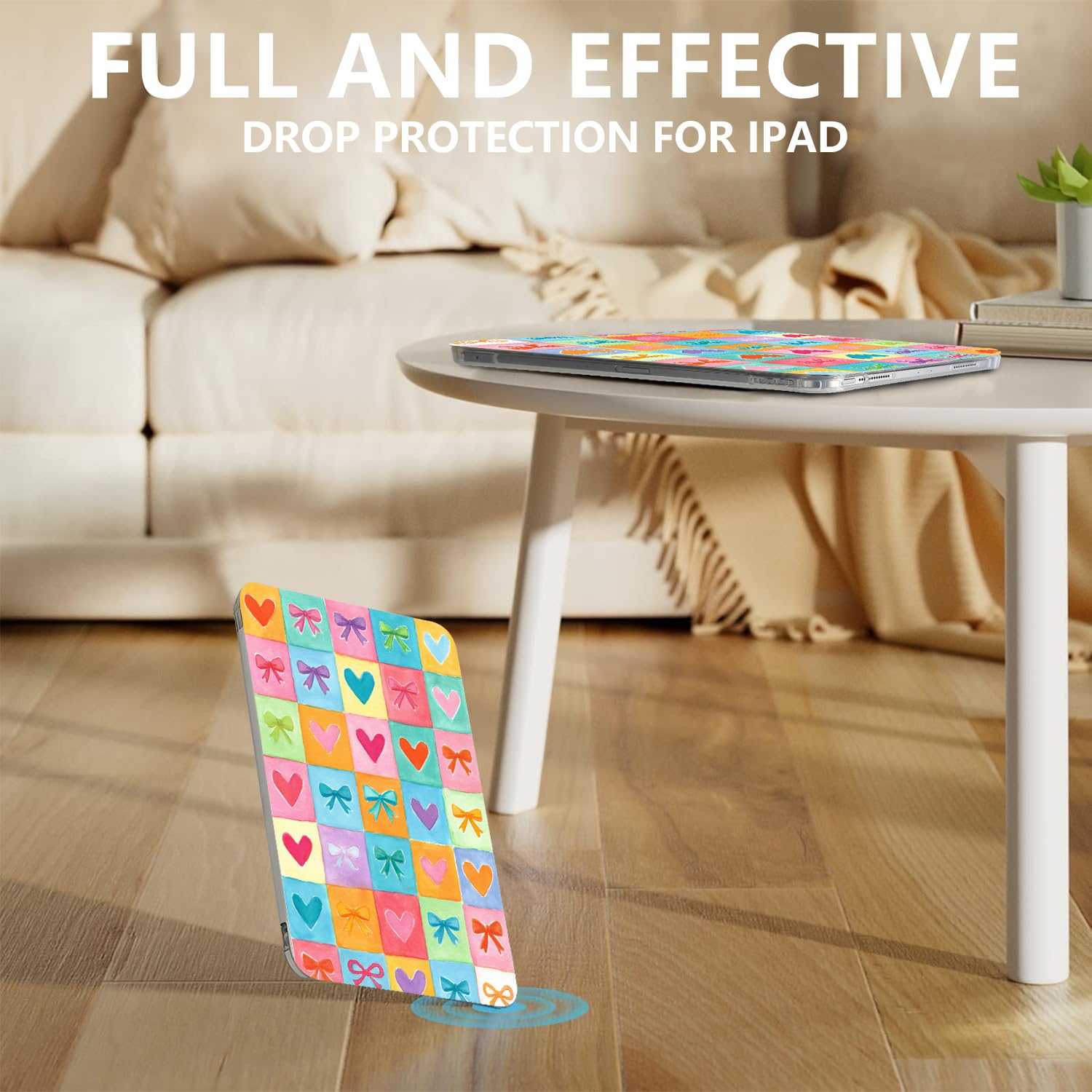 Joli motif de grille pour iPad (A16) 11e génération, étui 11" 2025/10e génération 10,9" 2022, mise en veille/réveil automatique en TPU avec porte-crayon