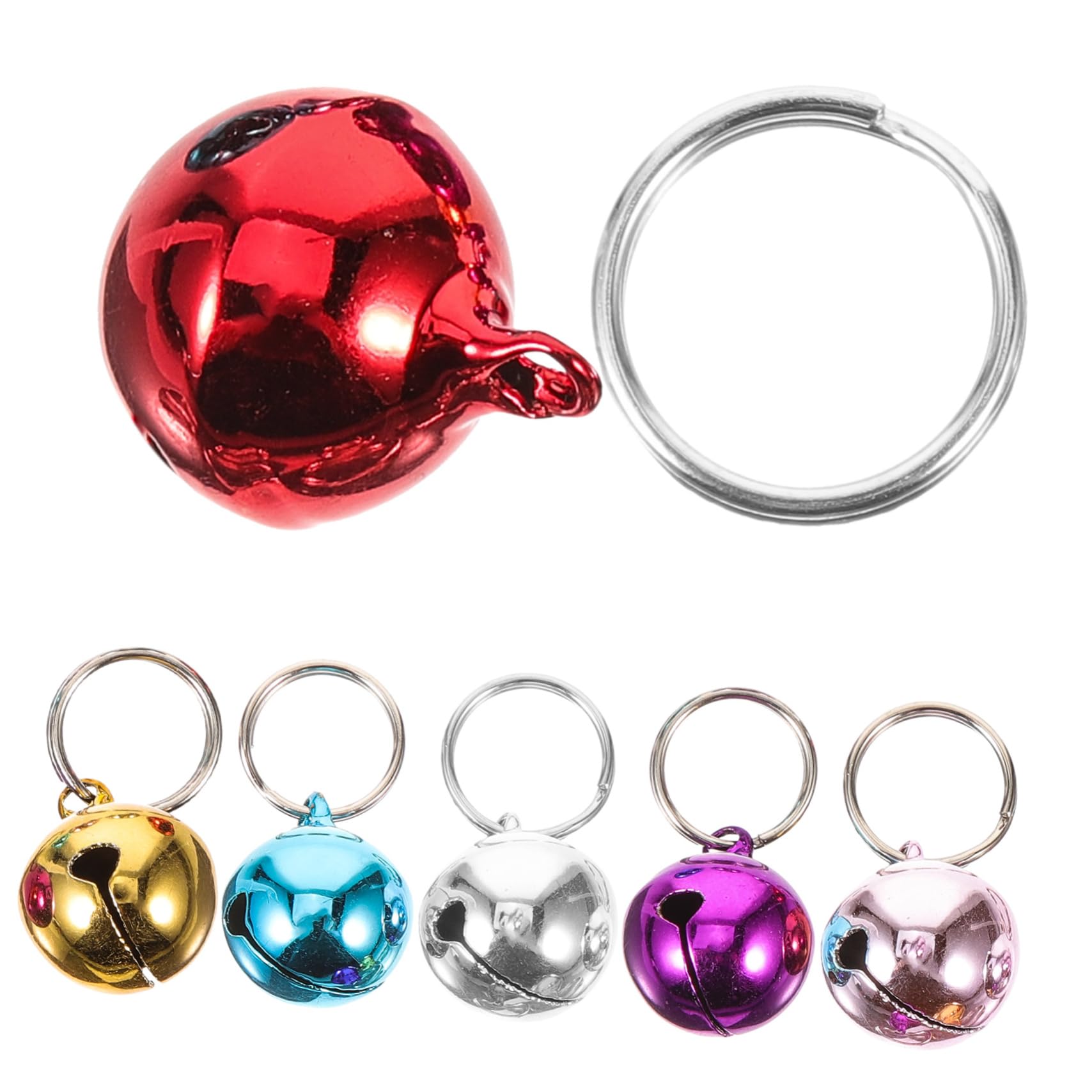 GRIRIW 6pcs Pet Bell Ringer Collar Bells for Dog Puppy Multi-use for Crafts and Break Resistance