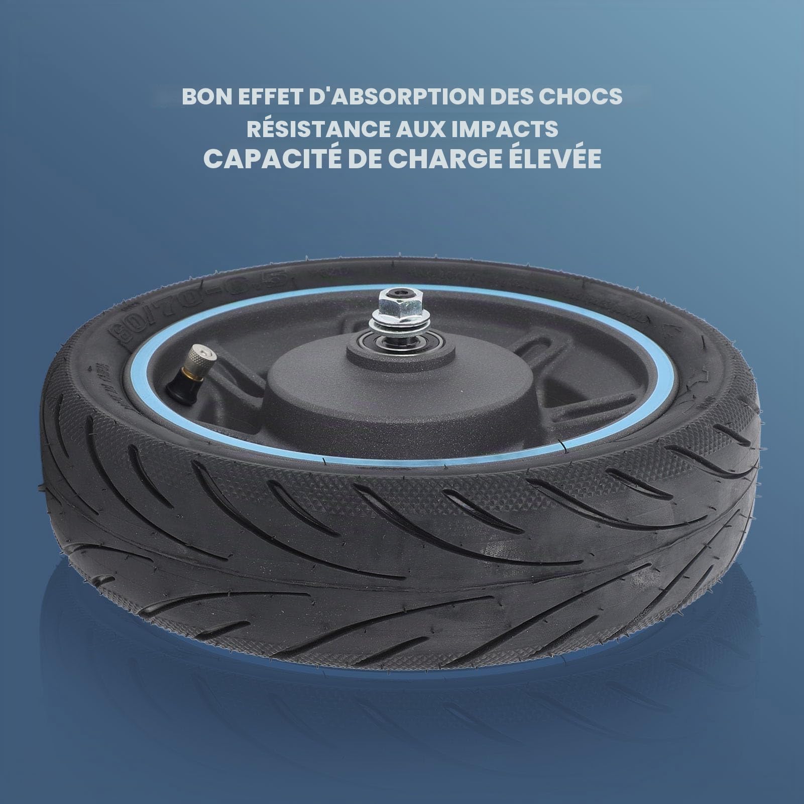 BuyWeek Roue Avant de Trotinette Électrique pour MAX G30D, Remplacement de Pneu Sous Vide de Roue Avant de Scooter électrique Antidérapant Antidéflagrant