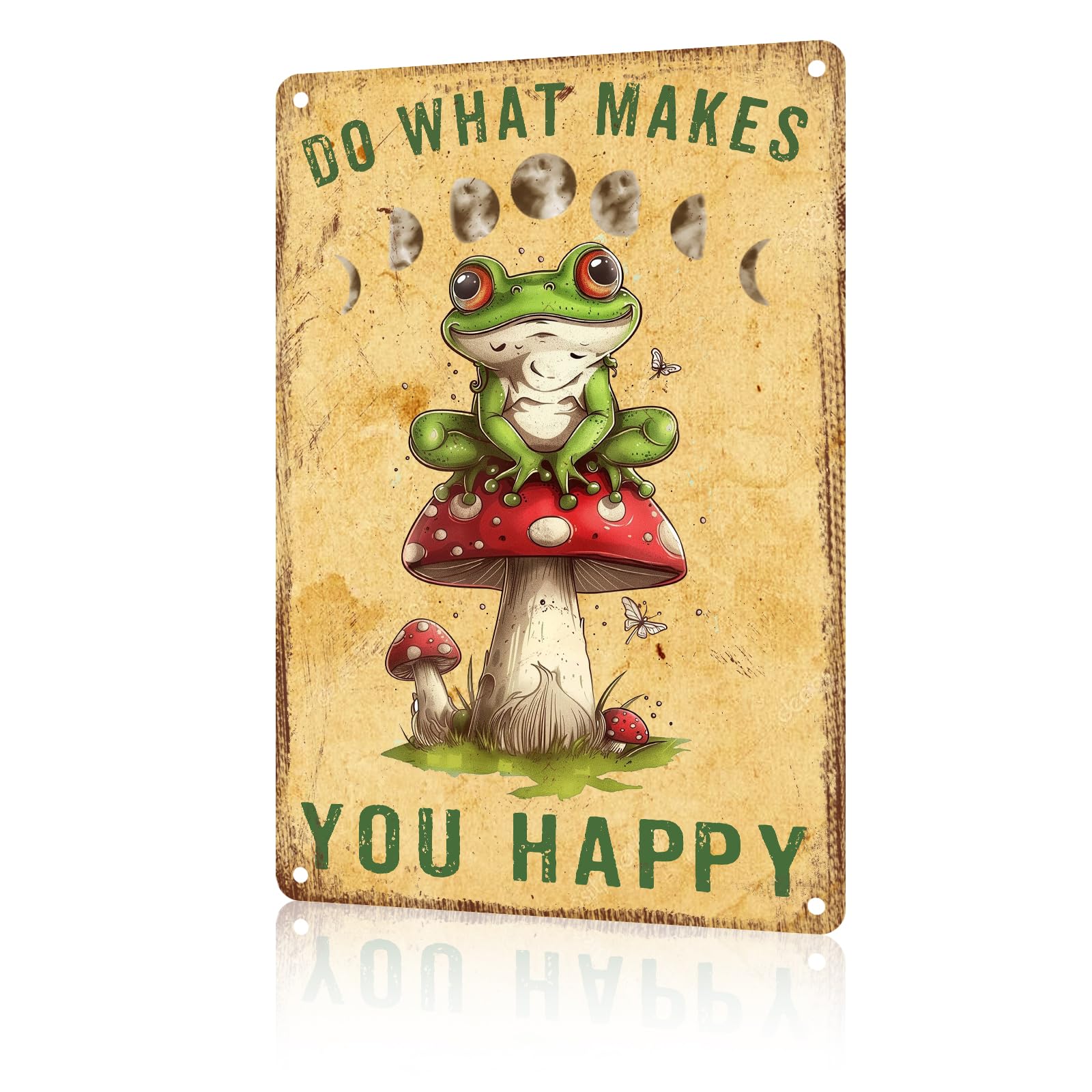 Anceky Animal Sign Do What Makes You Happy Frog Sign Aluminum Sign Retro Metal Tin Sign Wall Decor for Farmhouse Yard Home Man Cave Cafe Pub 12×16 Inch