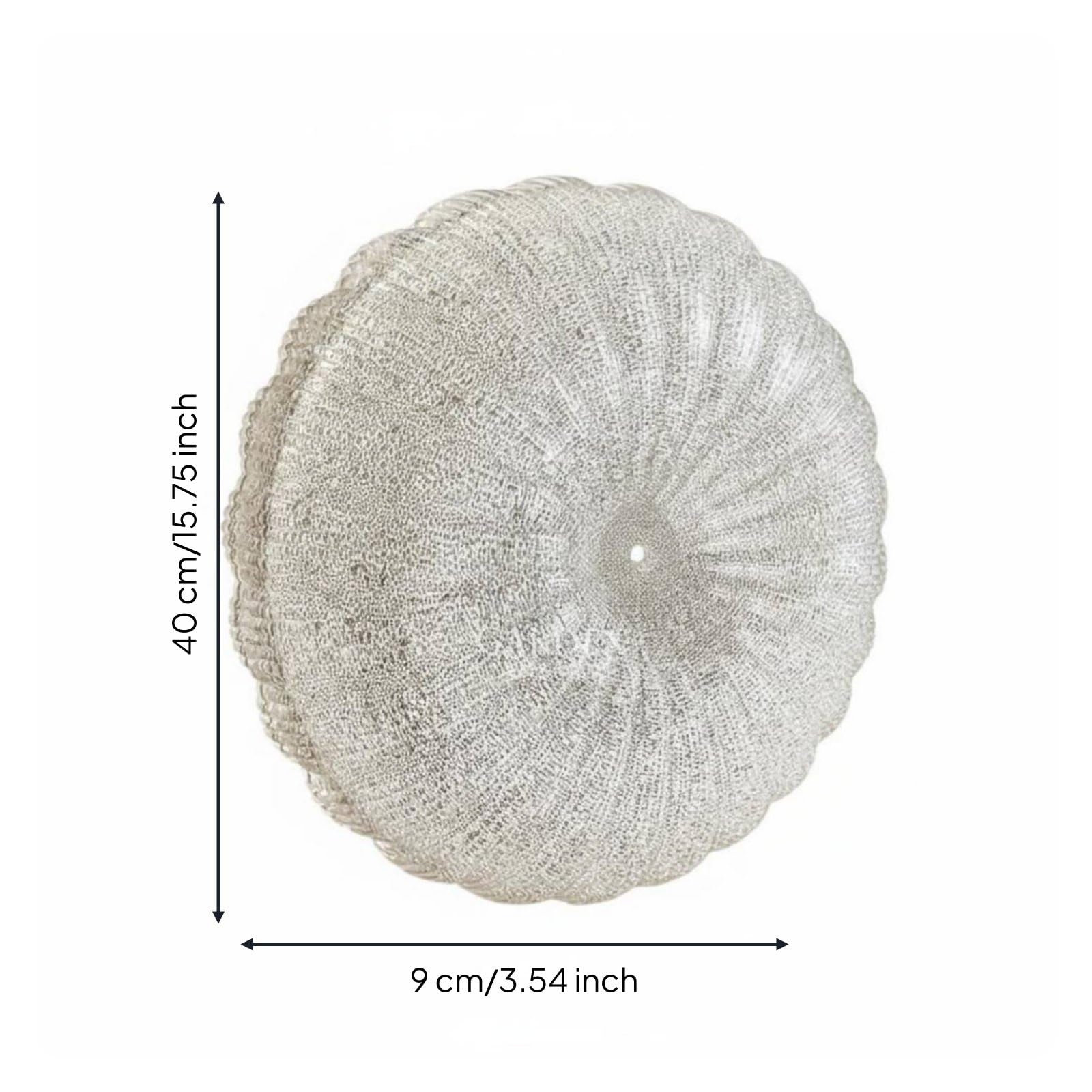 Pantalla para Techo Pantalla de Lámpara Difusor de Luz Cubierta de Lámpara Tulipa Redonda de Vidrio con, Diámetro 40cm, Altura 9cm, Agujero Central 1.2cm