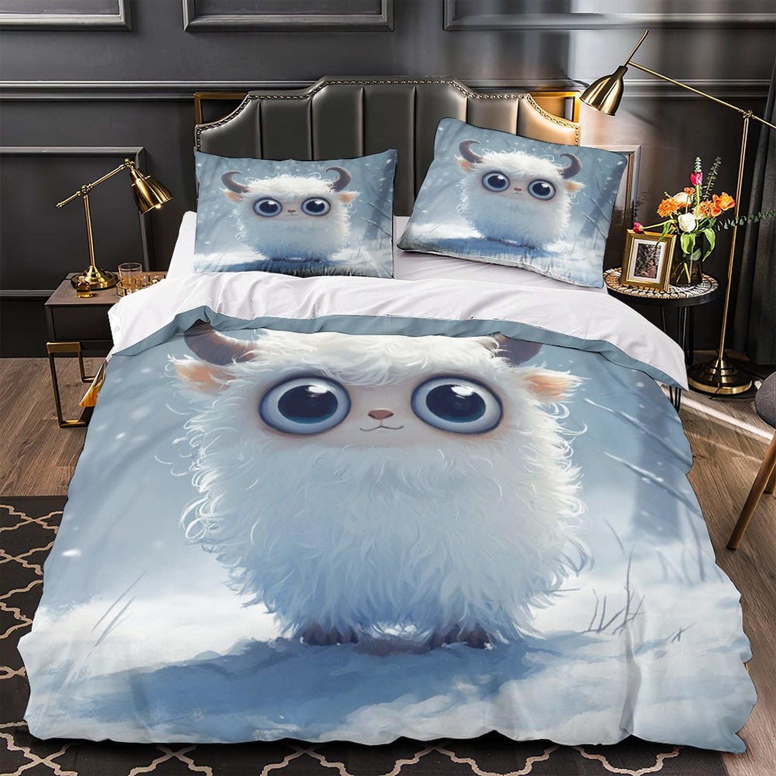 Housse de couette chèvre des neiges anti-décoloration contre les parures ternes