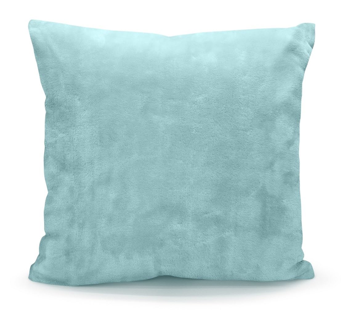 Brit House Duck Egg Luxury Soft Cosy Plain Double Sided Warm Faux Fur Mink Sofa Bed Cushion Covers 43 X 43 Cm (Duck Egg)
