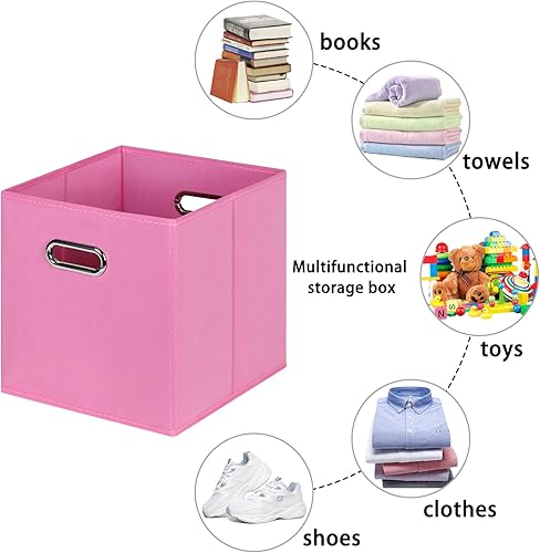 Miniatura 3 de Cubos de almacenamiento de tela, organizador de cubos de tela con asa, cubos plegables para almacenamiento de tela o accesorios, 11 x 11 x 11