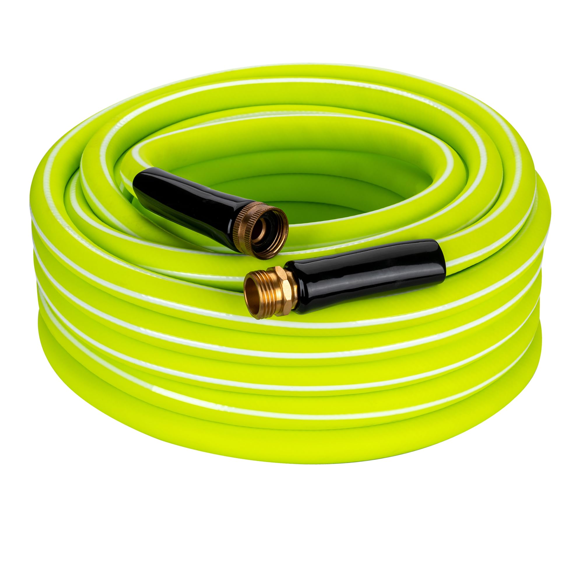 davco garden hose 25ft x 5/8" id - lightweight hybrid rubber, kink-free & burst resistant, lead-free drinking water safe with 3/4" ght solid brass fittings for yard, patio, rv and car wash