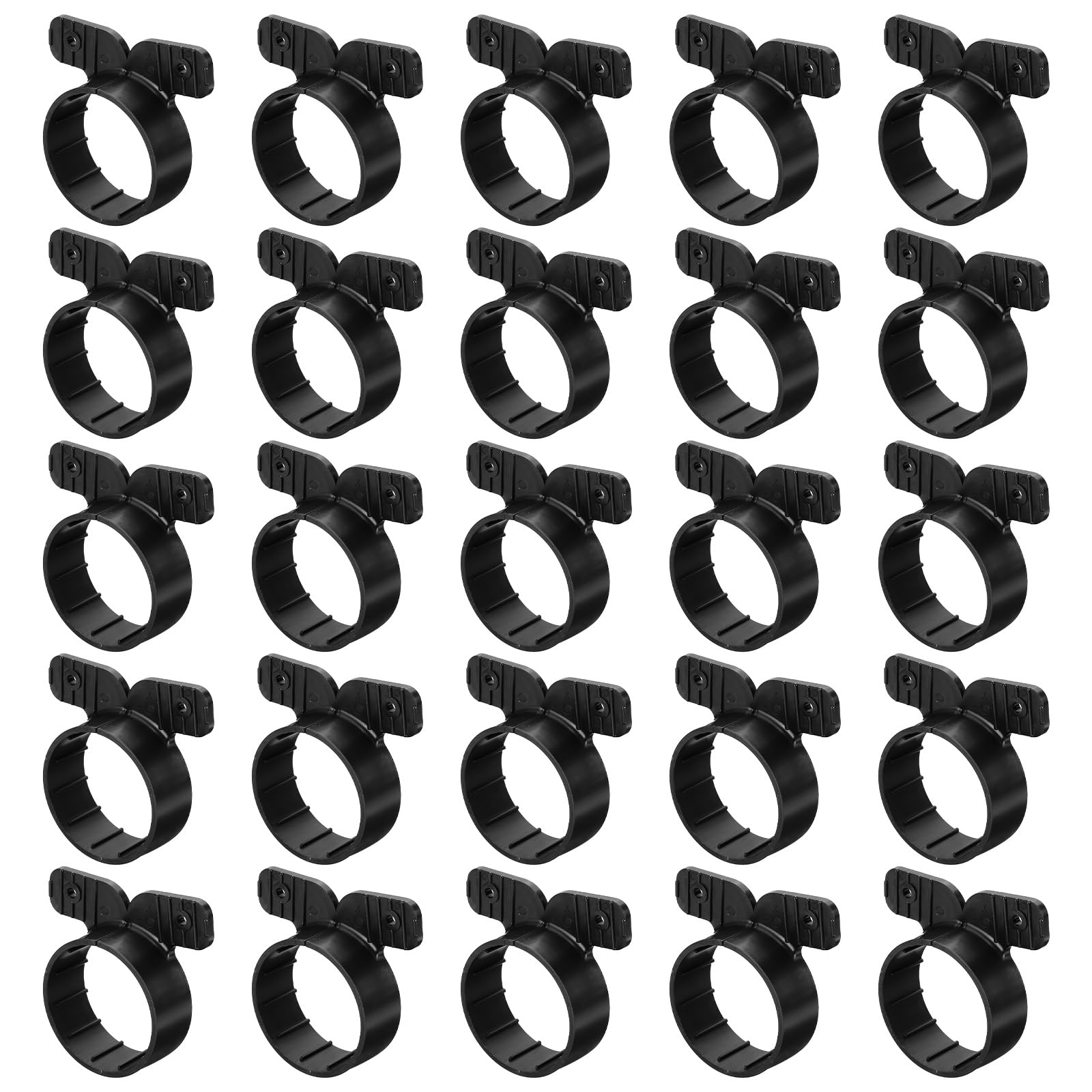 PATIKIL Suspension Pipe Clamps 2 Inch, 25 Pack Butterfly Style Tubing Supports for Pex Copper CPVC Pipe, Black