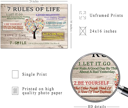 Miniatura 9 de WHAOMIOT Póster inspirador para pared, decoración de pared positiva de oficina, lienzo impreso con texto en inglés In This Office We Are A Team, las