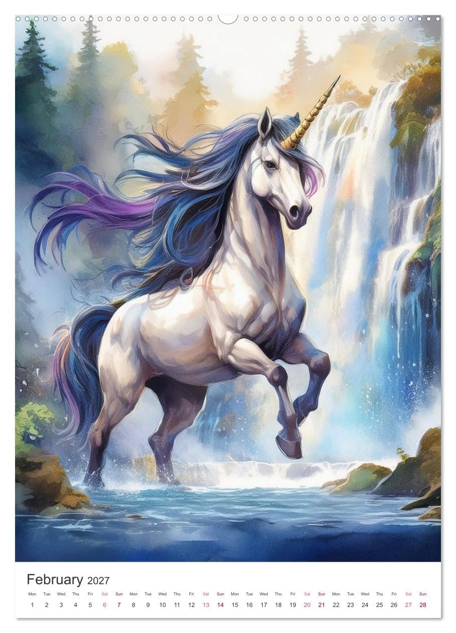 Fantastic horses from myths and legends (Wall Calendar 2027 DIN A2 portrait), CALVENDO 12 Month Wall Calendar: Magical paintings of unicorns and other mystic horses from fabulous tales