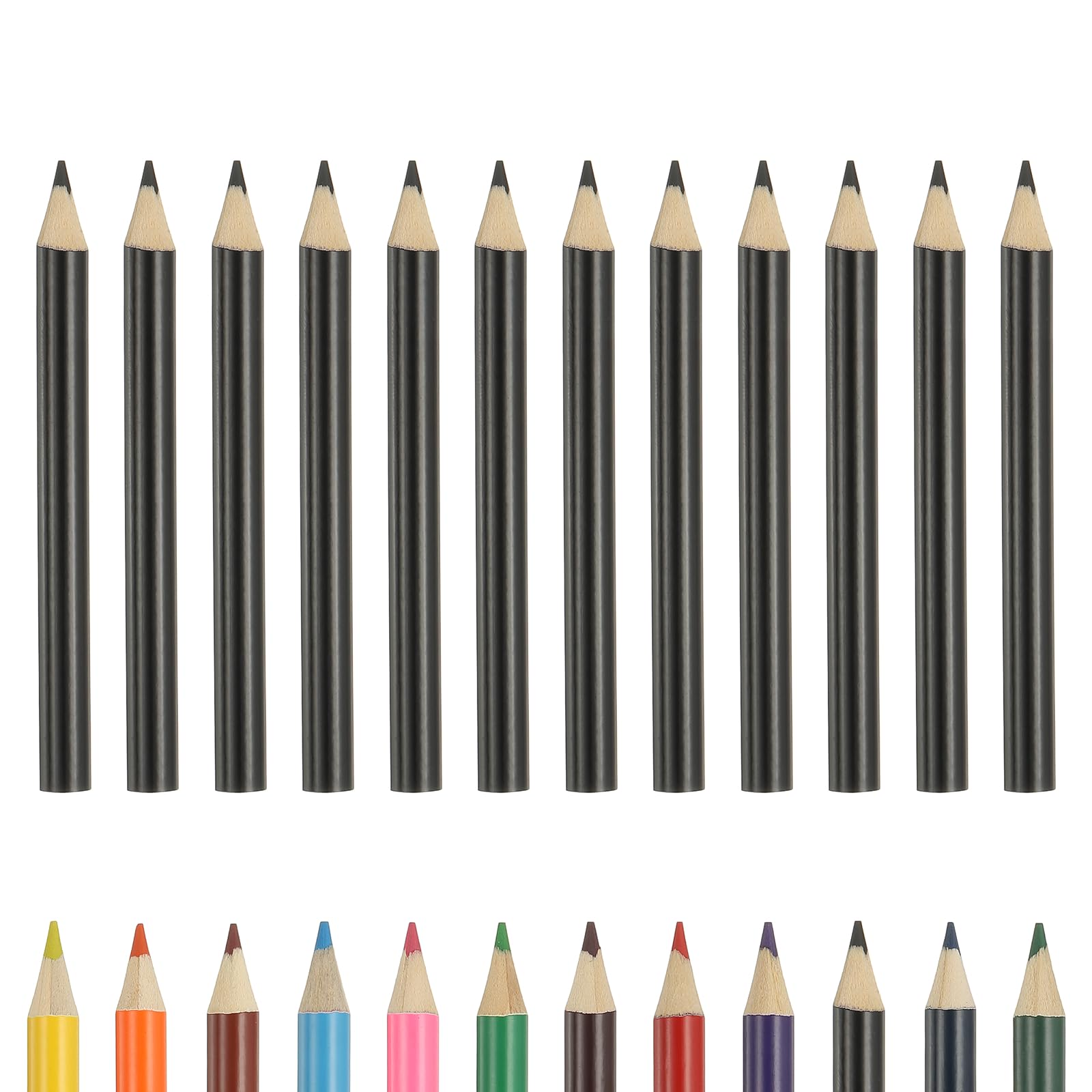 PATIKIL Colored Pencils, Black Color Cute Drawing Pencils with Oil-Based Cores Art Scrapbook Supplies for Adult Coloring Books Artists Beginners Drawing Sketching, 12 Pcs