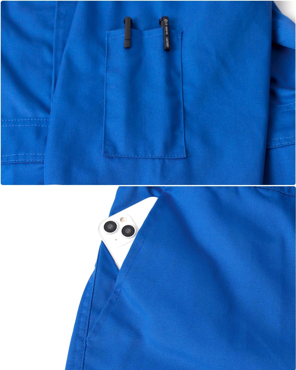 Men's Work Coverall High Visibility Overalls Mechanics Coveralls Workwear Jumpsuit with Multi Pockets - Image 5