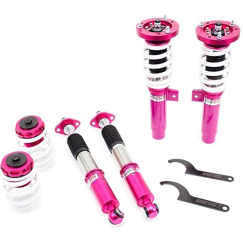 Godspeed MSS0151 MonoSS Coilover Lowering Kit, Fully Adjustable, Ride Height, Spring Tension And 16 Click Damping, compatible with BMW 3-Series (E46) RWD 1999-05