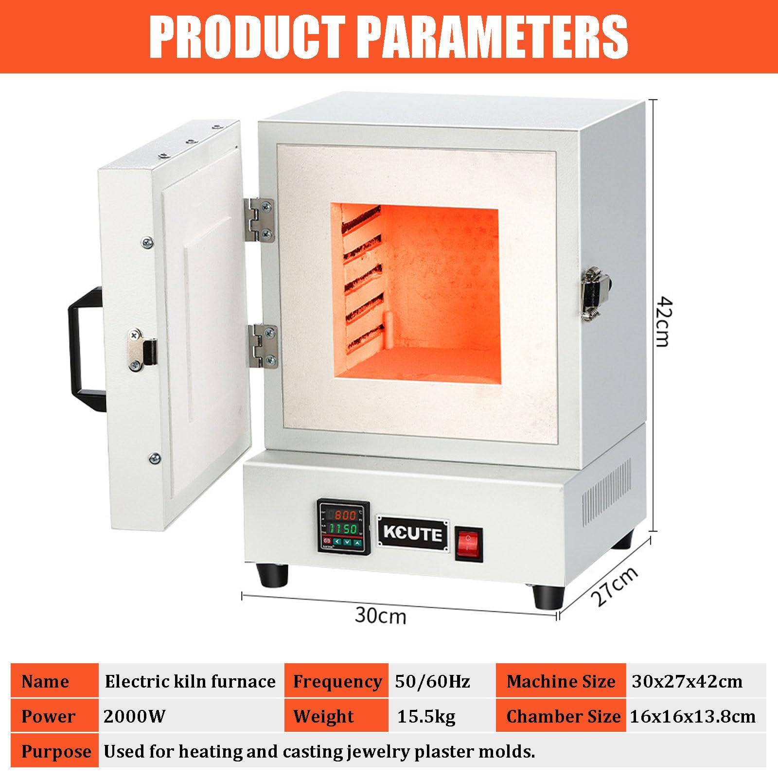 Horno Ceramica para Cerámica/Joyas - Horno Eléctrico para Cerámica 1150°C con Pantalla Digital & Calentamiento 4 Lados - para Estudio Hogar, Pequeñas Series, Desencerado, Recocido