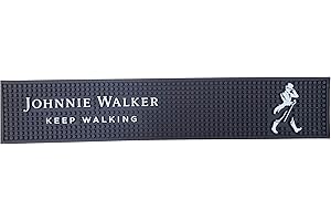 Johnny Walker Bar Mat spill rail drip 19.25" x 3.5"