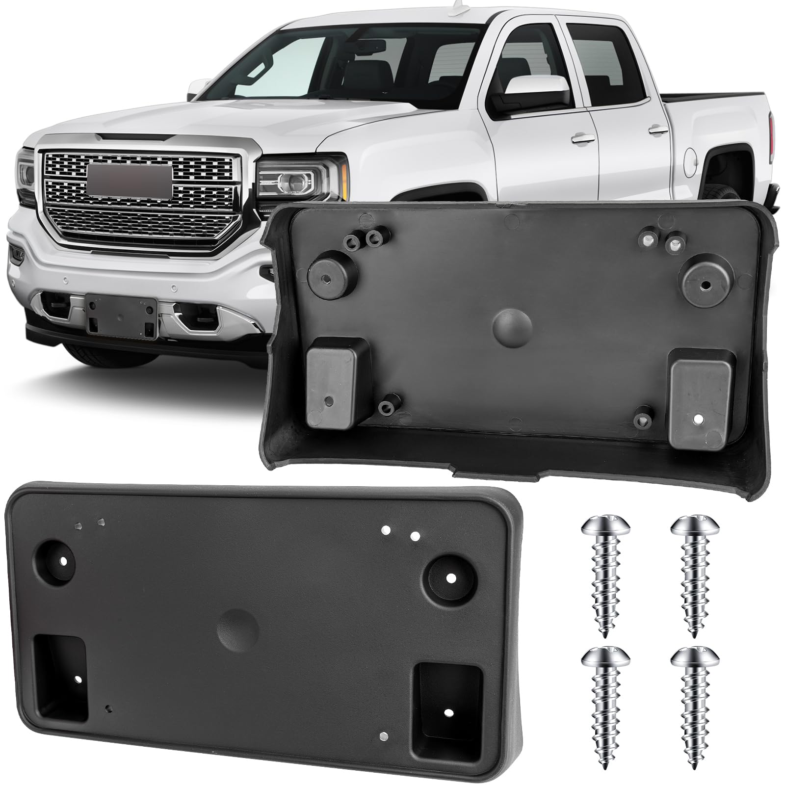 Jogscay License Plate Bracket Accessories for GMC Sierra 1500 2016 2017 2018, Sierra 1500 Limited 2019 Front Bumper License Plate Holder Replacement