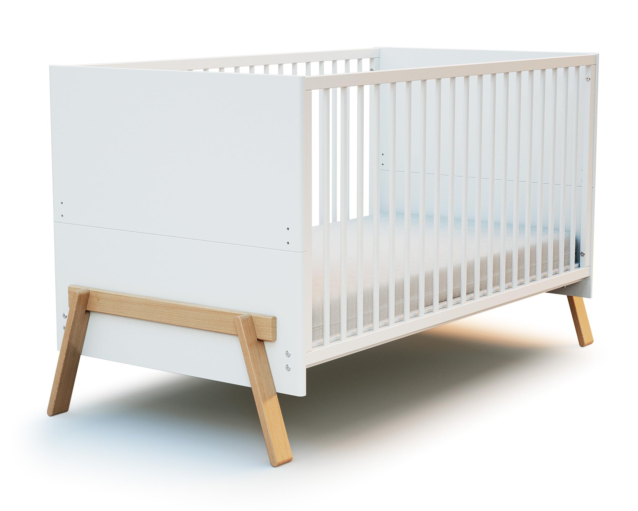 Cameretta completa evolutiva bambini CANAILLE Bianco Faggio natural 70 x 140