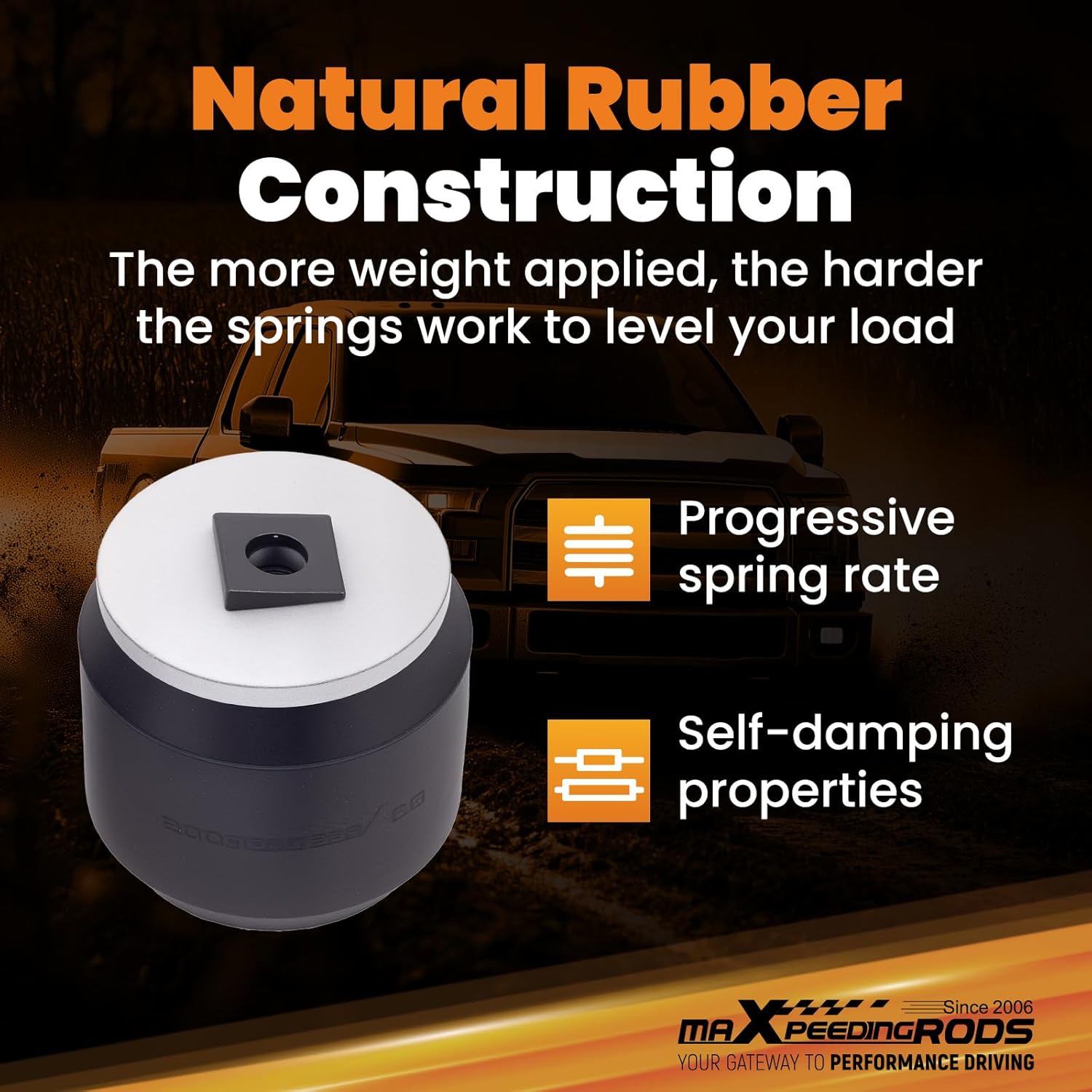 maXpeedingrods Suspension Enhancement Front Kit for Chevrolet Silverado 1999-2010, Suburban XL 2000-2020, for GMC Sierra 1999-2010, Yukon XL 2000-2020 Rubber Helper Spring Kit, Up to 14000 Lbs