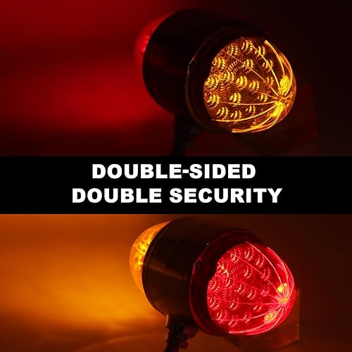 Miniatura 4 de NeaLia Luz de guardabarros de doble cara, 34 LED de doble revolución rojo ámbar luces de sandía para semircamión, 2 luces traseras para remolque,