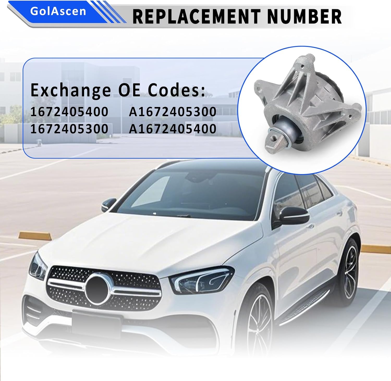 1672405300+1672405400 2Pcs Engine Motor Mounts for Mercedes Benz GLE450 GLS450 GLS450 C167 W167 X167 2019-2025, GLS400 2019-2022, GLS480 2020-2025, Replaces A1672405300 A1672405400