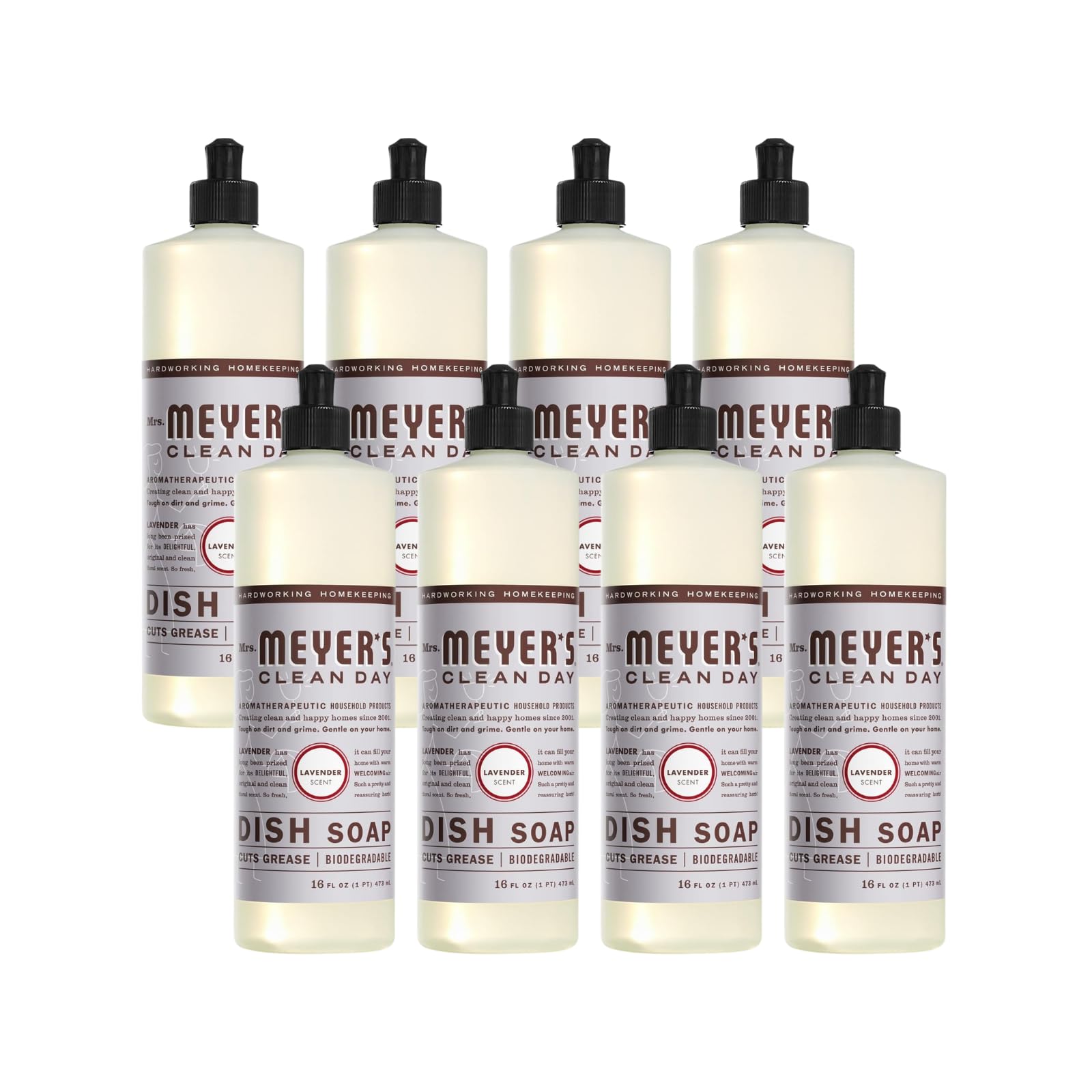 Mrs Meyers Clean Day Lavender Liquid Dish Soap 16 Ounce Pack of 8