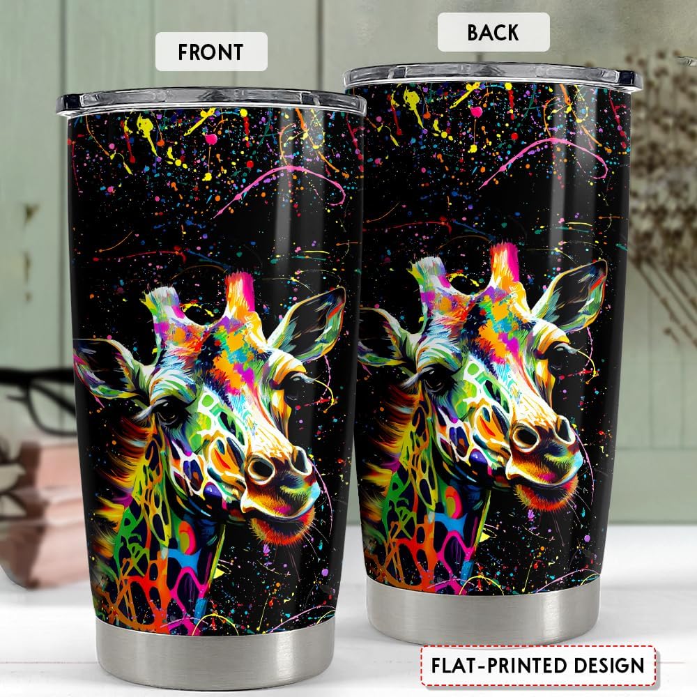 SANDJEST Giraffe Tumbler 20oz Giraffe Gifts for Women Girls Teen Stainless Steel Insulated Tumblers Coffee Travel Mug Cup Gift for Birthday Christmas - Image 2