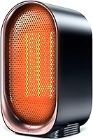 BZGG Portable PTC Ceramic Space Heater Indoor - Fast 2S Heating, Quiet 40dB, Safe Tip-Over Overheat Protection, Desk Office Mini Heater Black