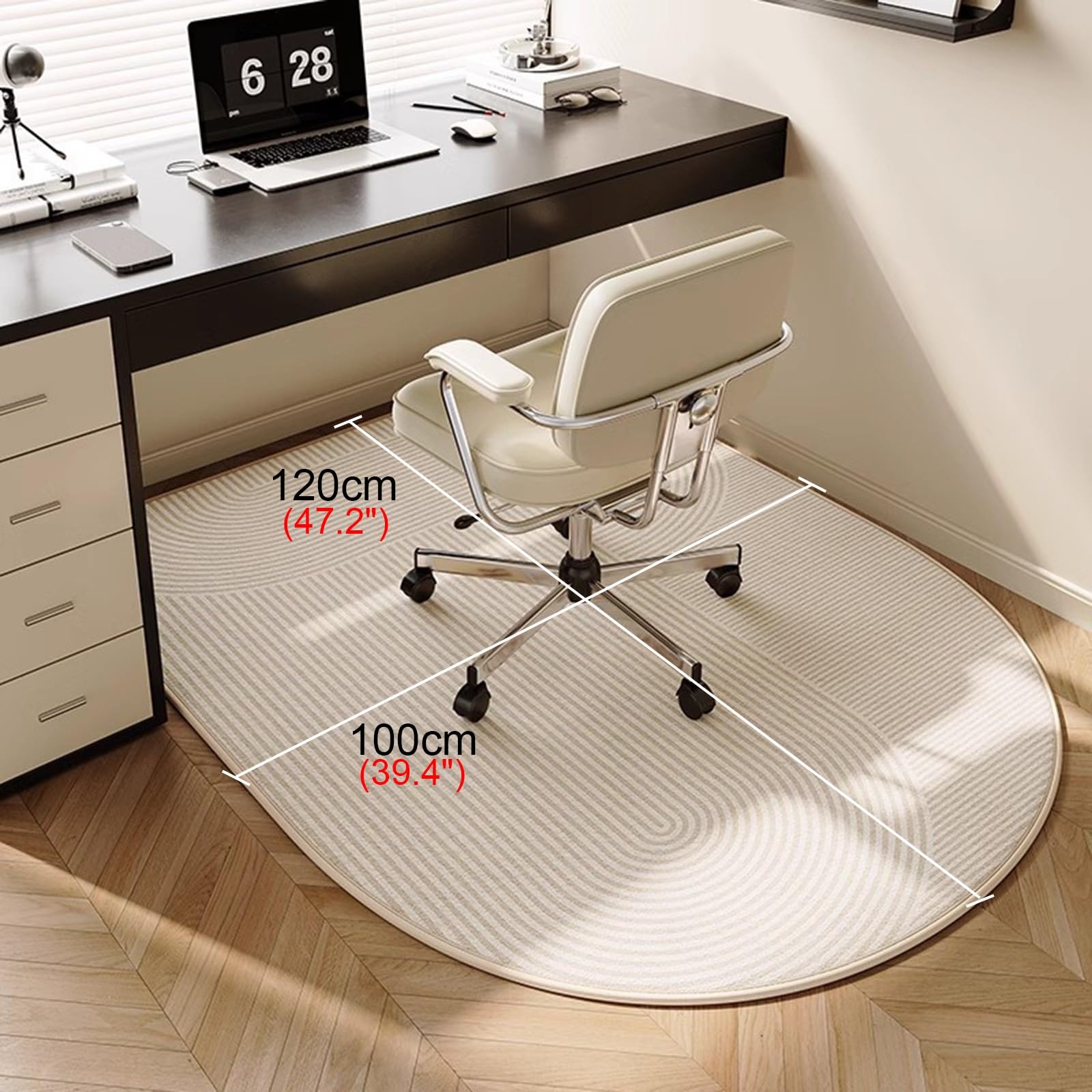 Alfombrilla antideslizante para silla de oficina de caucho termoplástico para suelos de madera y azulejos, diseño de fácil deslizamiento, absorción de golpes e insonorización, ideal para uso en