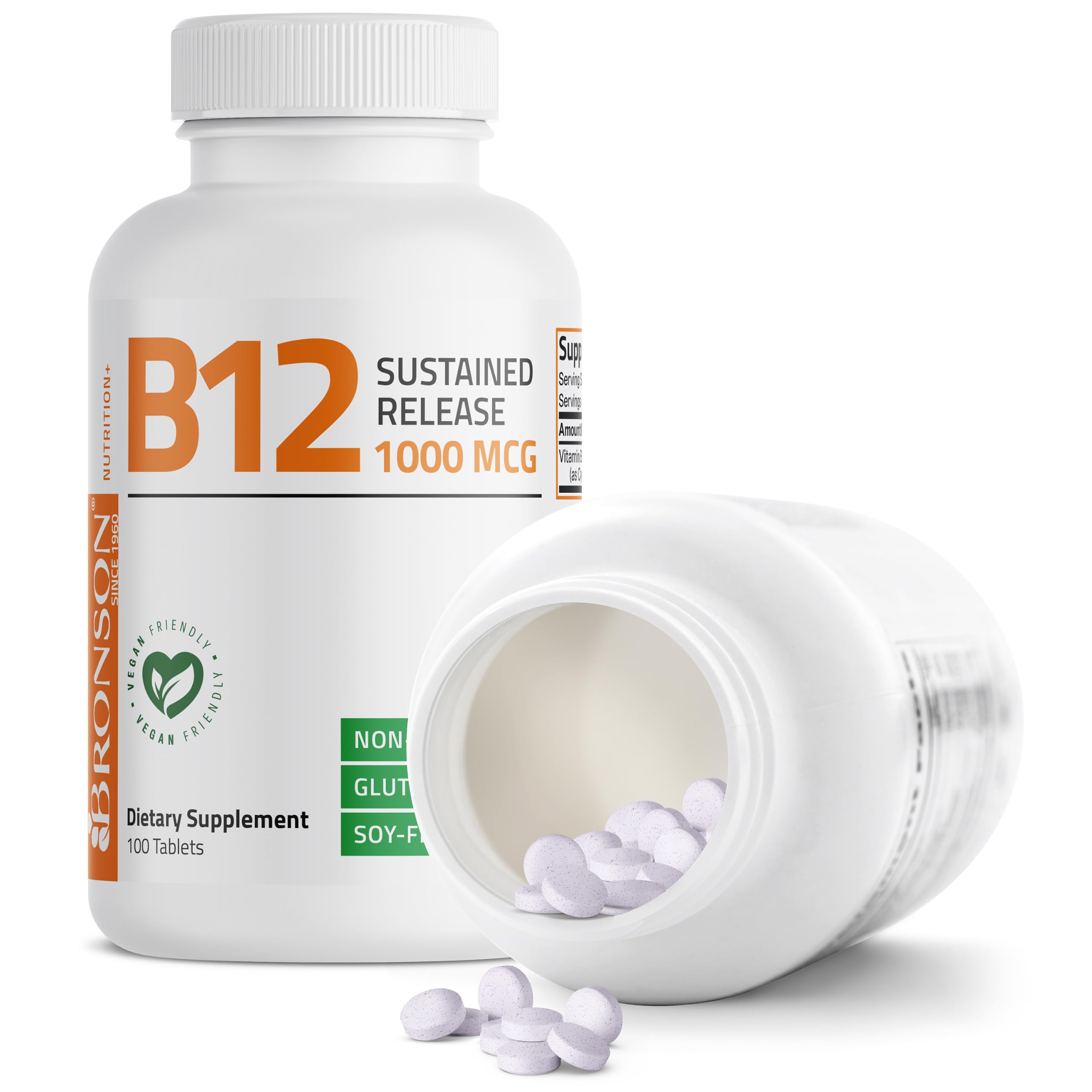 Bronson Vitamin B12 1000 mcg Sustained Release, Energy Support, 100 Tablets — Amazon image 6
