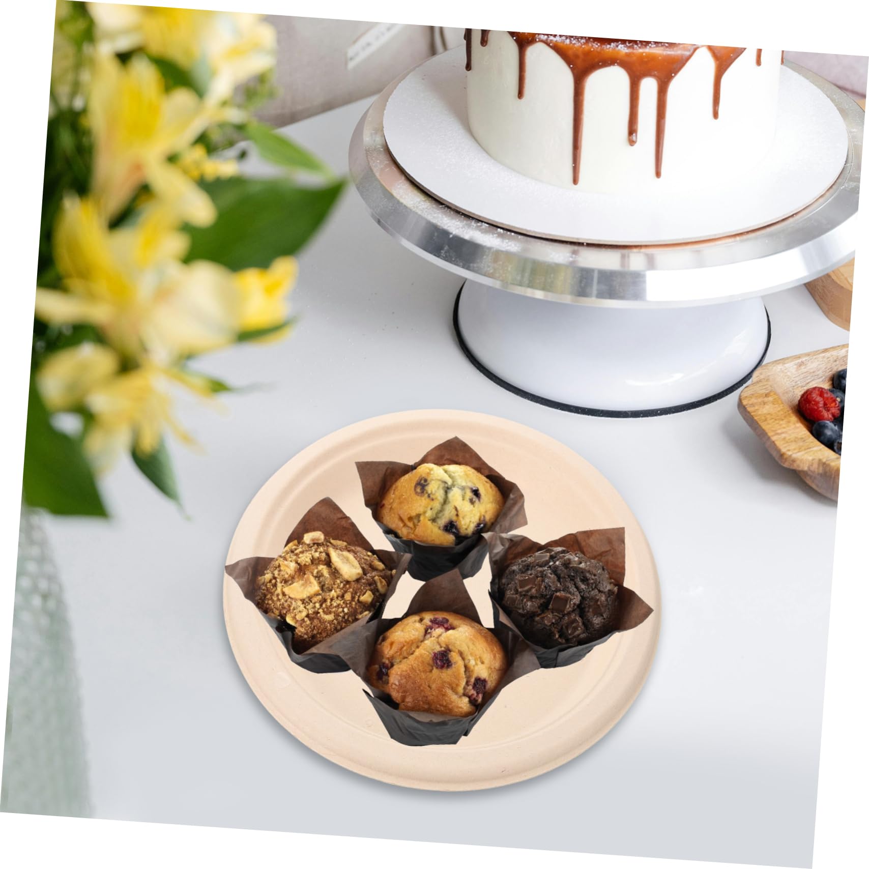 50pezzi Piatti di Carta per Feste Pastello Piatti Vuoti per Torta Stoviglie per Feste Piatto da Dessert Piatto da Portata di Compleanno Carta Sicura e Affidabile