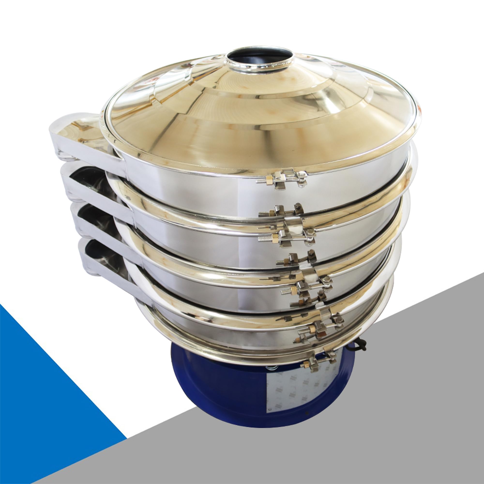 HQHAOTWU Electric Vibrating Sieve Vibrating Screen Sieve Shaker Powder Liquid Sifter Stainless Steel Big Screen Machine ?39.3inch with 20 40 100 Mesh Screen Three Layers 220V Triphase