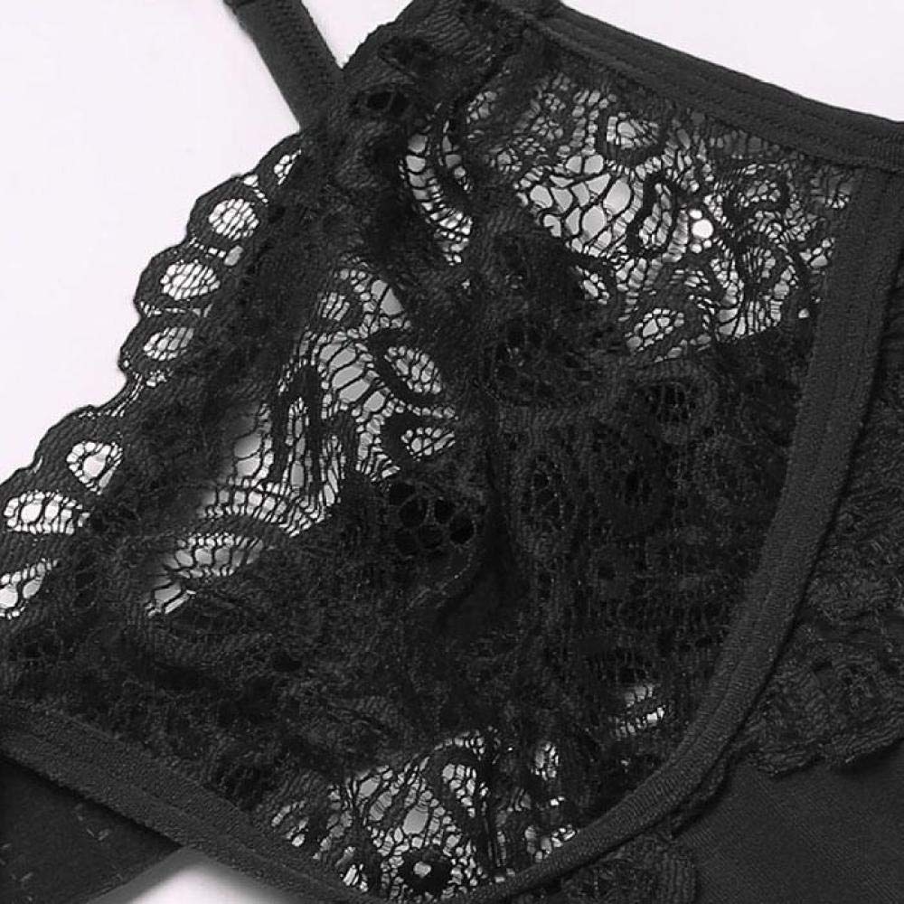 Nuisettes Sexy Femme Femmes Sexy Lingerie Stocking Plus La Taille V - Cou Dentelle Érotique Ligerie Robe Légère G - String Femmes Sexy sous-Vêtements Vêtements De Nuit - Black_S