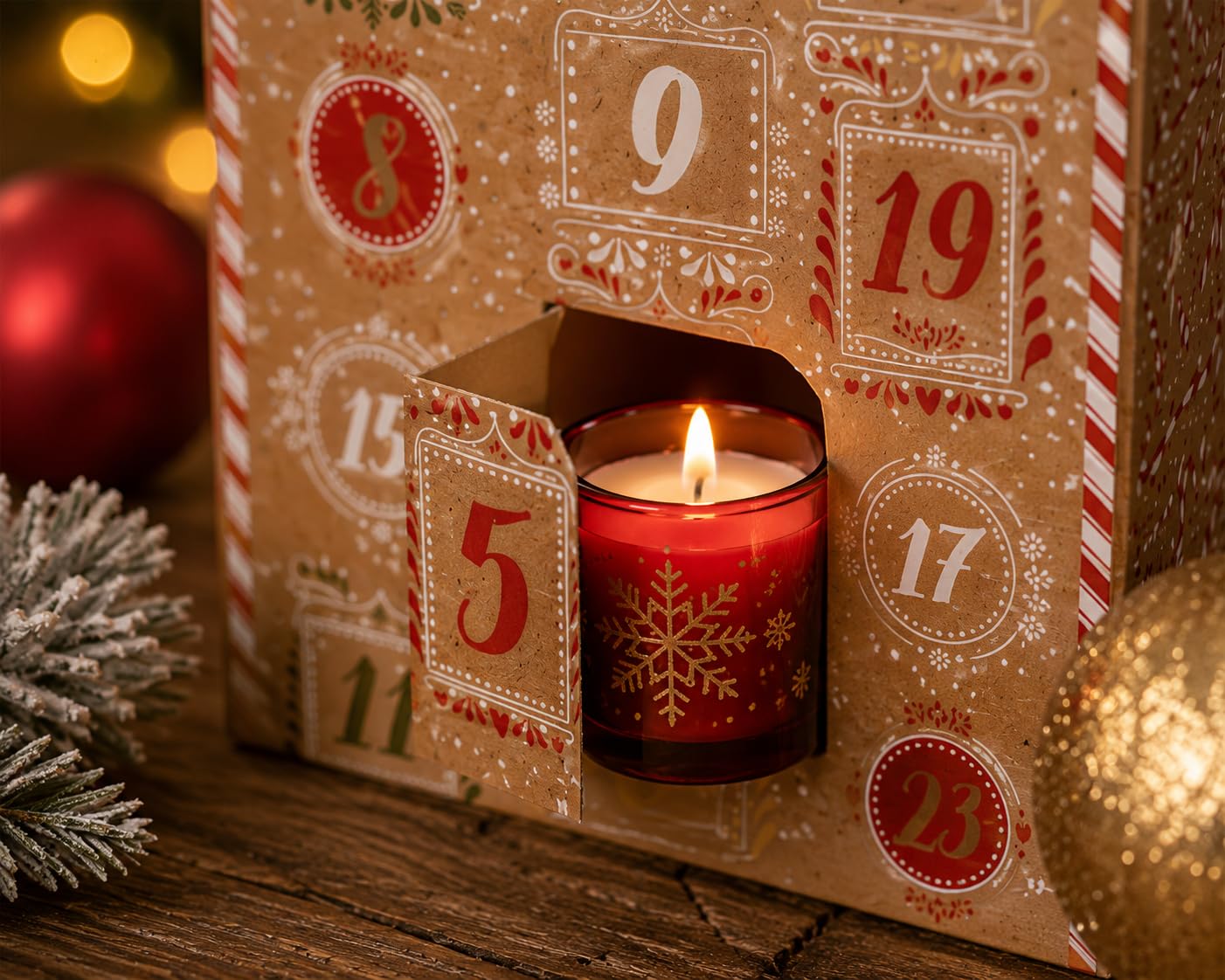 Calendario dell’Avvento con Candele Profumate – 24 Candele & Decorazioni Natalizie – Calendario dell’Avvento di Lusso per Donne – Idea Regalo di Natale – Idea Regalo di Natale